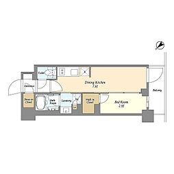 グランカーサ瑞江 5階1DKの間取り