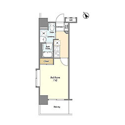 ＢＰＲレジデンス船橋 4階1Kの間取り