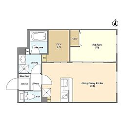 ウェルスクエアイズム下北沢ＷＥＳＴ 3階1SLDKの間取り