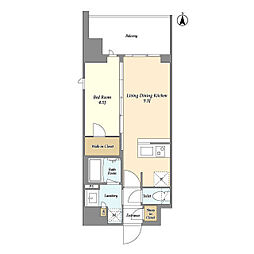 グランカーサ三ノ輪V 7階1LDKの間取り