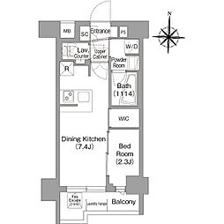 コンフォリア・リヴ品川戸越 5階1DKの間取り