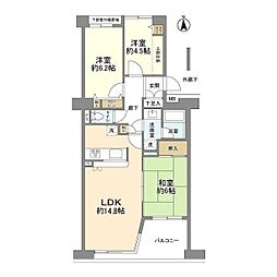 モナージュ旗の台 2階3LDKの間取り