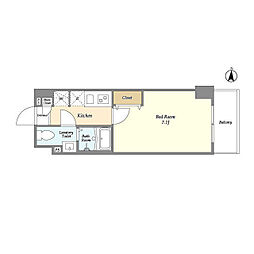 アルファコート川口5 1階1Kの間取り