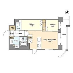 グランカーサ瑞江 5階2LDKの間取り