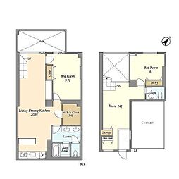 パークフラッツ祐天寺 1階3LDKの間取り