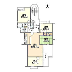 コートハウス上野毛1号棟 201 2階4LDKの間取り