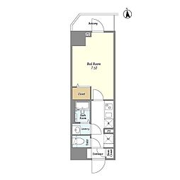 グランカーサ王子 6階1Kの間取り