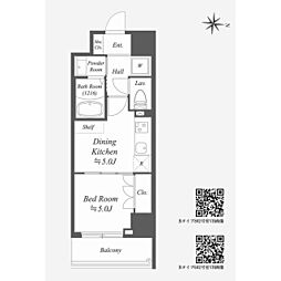 Ａｌｐｈａ　Ｐｒｉｍｅ東陽町 0203 2階1DKの間取り