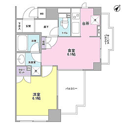アルス恵比寿メイクス 6階1DKの間取り