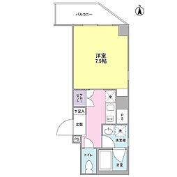 グランドソレイユ中延 3階1Kの間取り