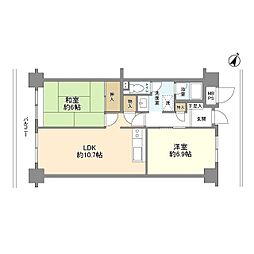 東急ドエルアルス久が原Ａ棟 203 2階2LDKの間取り