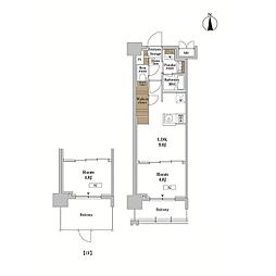 ＲＪＲプレシア蒲田 6階1LDKの間取り