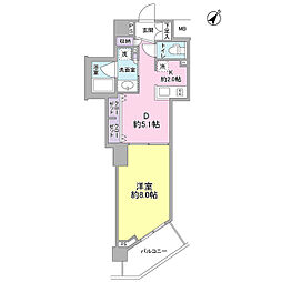スタイリオ中延駅前 605 6階1DKの間取り