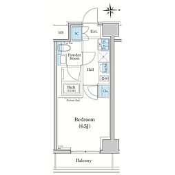 スタイリオ新丸子NORTH 1Kの間取図画像