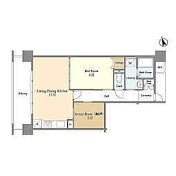 アーバンライフ目白駅前1号棟 1SLDKの間取図画像