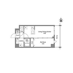 ザ・グラヴィティ新宿 1LDKの間取図画像