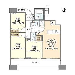 HF白金高輪レジデンス 3LDKの間取図画像