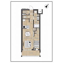プレディアコート大森山王 1LDKの間取図画像