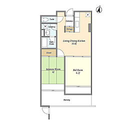 目黒LFV 2LDKの間取図画像