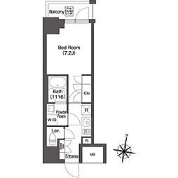 MYRIARESIDENCE広尾 1Kの間取図画像