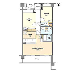 クリサンテーム妙典2 2LDKの間取図画像