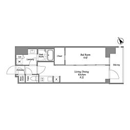 シーズンフラッツ大森西 1LDKの間取図画像