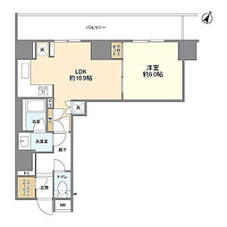 グランスイート日本橋人形町 1LDKの間取図画像