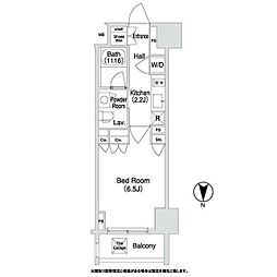 COMFORIA門前仲町 1Kの間取図画像