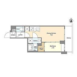 スタイリオフィット武蔵小杉II 1DKの間取図画像