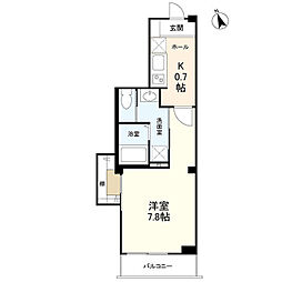 ソレアード四ツ谷 1Kの間取図画像