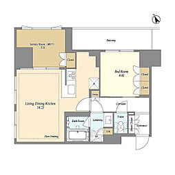 オアーゼ日暮里レジデンス 1SLDKの間取図画像