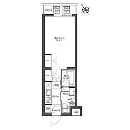 COMFORIA不動前 1Kの間取図画像