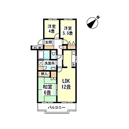 近藤マンション 3LDKの間取図画像