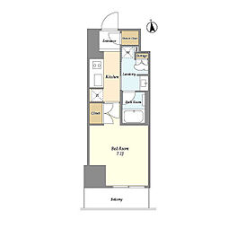 ラティエラ大鳥居 1Kの間取図画像