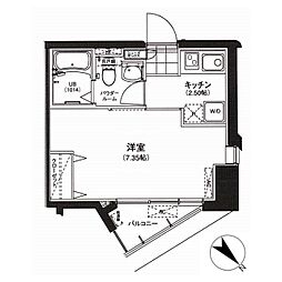 サウンドおしあげ 1Kの間取図画像
