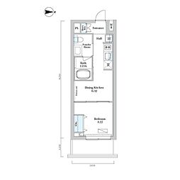 ウエリスアーバン中野坂上 1DKの間取図画像