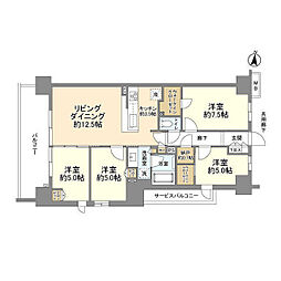シティテラス八千代緑が丘ブリーズコートE棟 4LDKの間取図画像