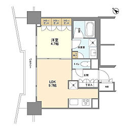 LaSante五反田 1LDKの間取図画像