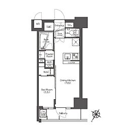COMFORIA滝野川 1DKの間取図画像