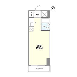 西新宿ダイヤモンドパレス ワンルームの間取図画像