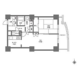文京グリーンコートビュータワー本駒込B棟 1LDKの間取図画像