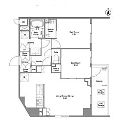 コンフォリア西新井 2LDKの間取図画像