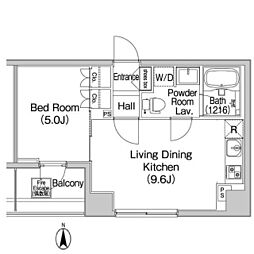 コンフォリア上野広小路 1LDKの間取図画像