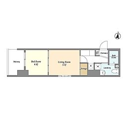 アクシーズタワー大門町 2Kの間取図画像