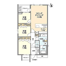 ザ・パークハウス広尾羽澤 3LDKの間取図画像