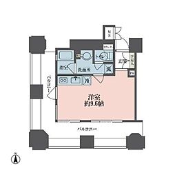 ルネ新宿御苑タワー ワンルームの間取図画像