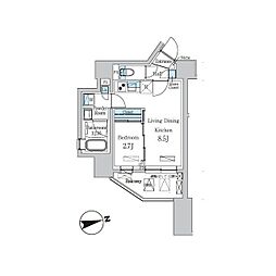 デュオフラッツ池尻大橋ノリス 1LDKの間取図画像