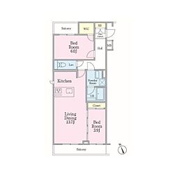 GardenaHill井草 2LDKの間取図画像