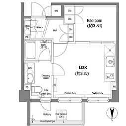 戸越銀座プレイス 1LDKの間取図画像