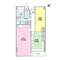 メゾン悠久 2LDKの間取図画像